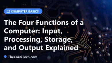 The Four Functions of a Computer: Input, Processing, Storage, and Output Explained - TheCoreiTech.com