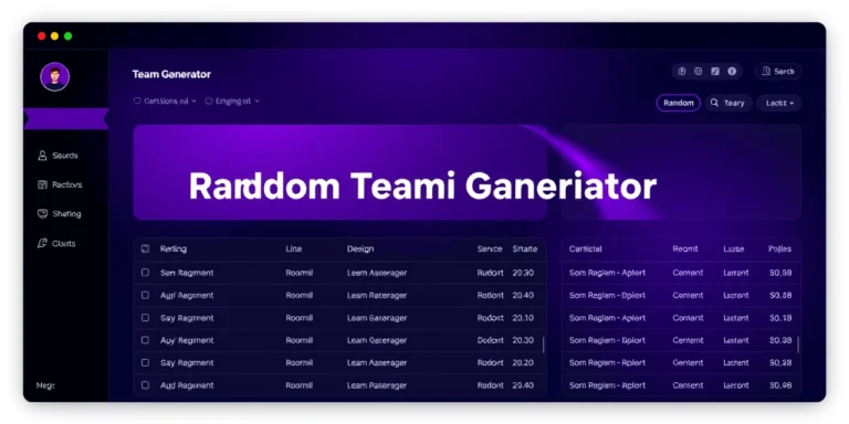 Random Team Generator - free online tool by The Core IT Tech